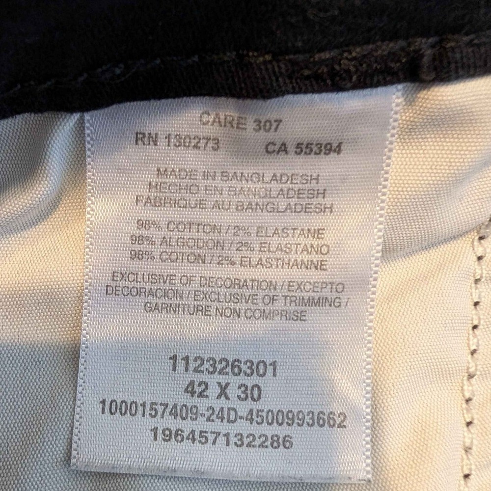 Wrangler Regular Taper Cargo Pants Mens 42x30 Black - Picture 3 of 6